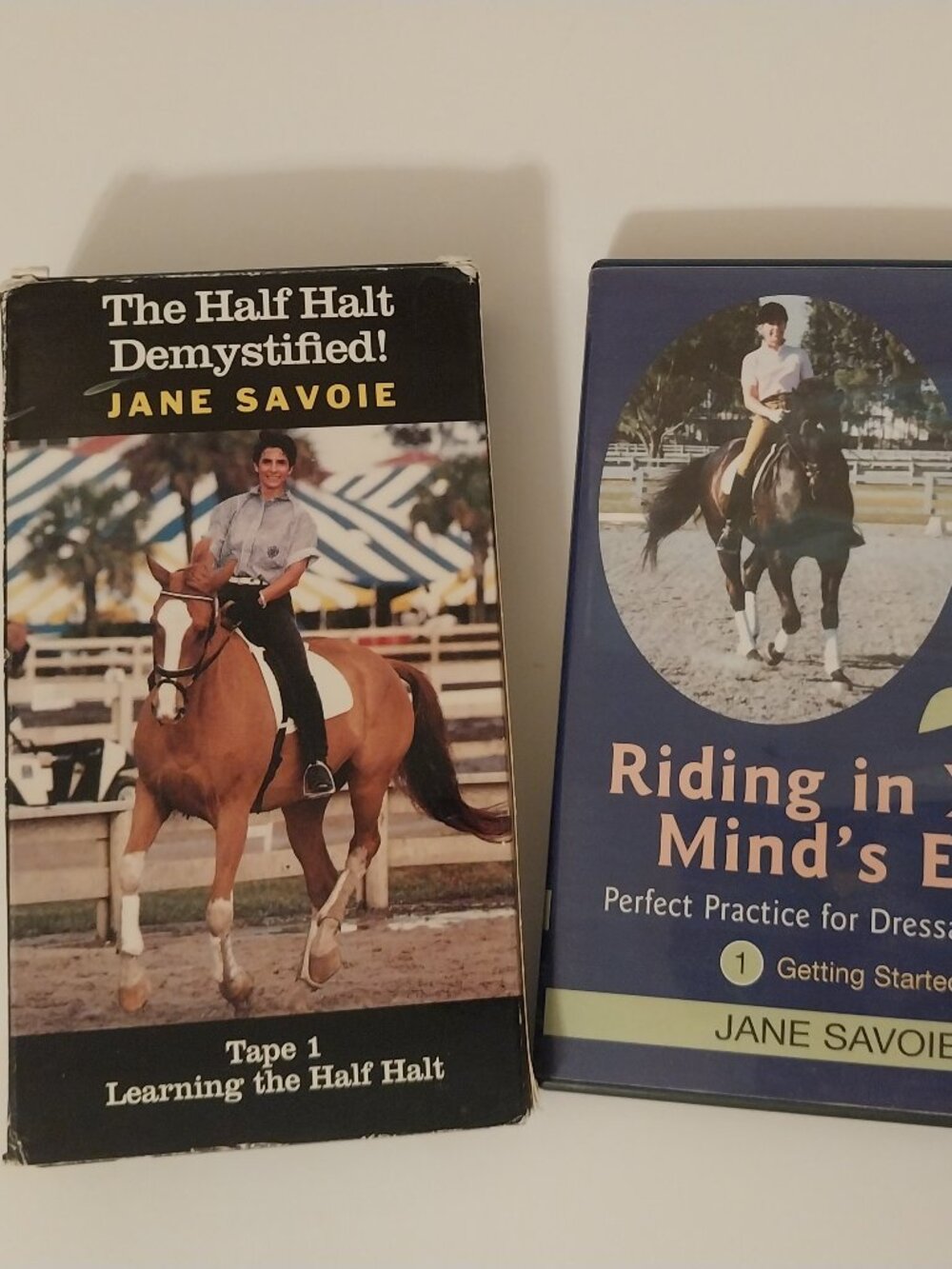 JANE SAVOIE THE HALF HALT DEMYSTIFIED & RIDING IN YOUR MINDS EYE DRESSAGE VIDEOS
